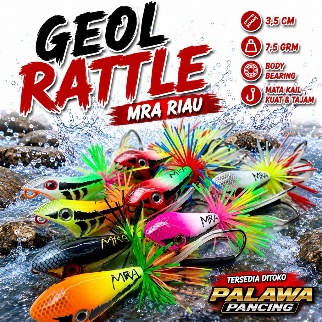 Geol Mini 3.5 cm  Bearing / Rattle MRA Riau Lure Gabus Toman
