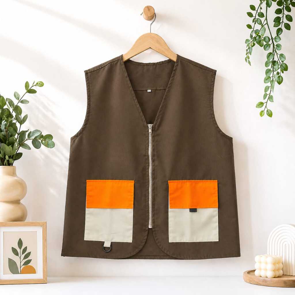 Zeydan - Vest Wanita Retro Anuratu dengan Bahan Drill Premium