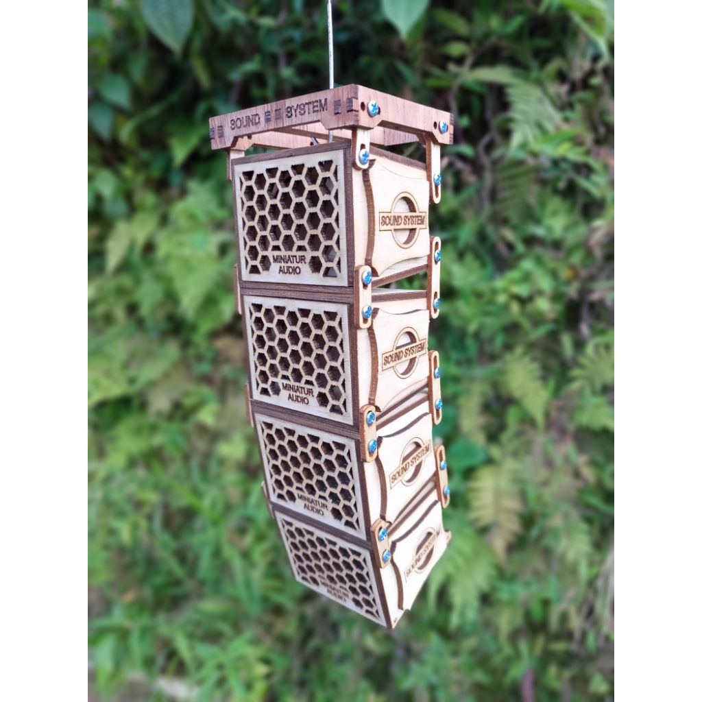 Miniatur sound system Box 1.5 inch lengkap flybar braket baut