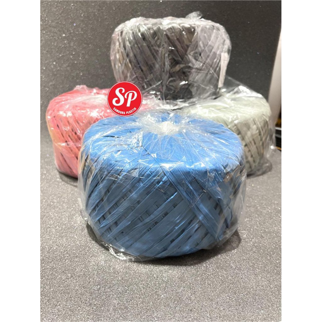 TALI RAFIA WARNA 1 ROLL BESAR / TALI PLASTIK GULUNGAN