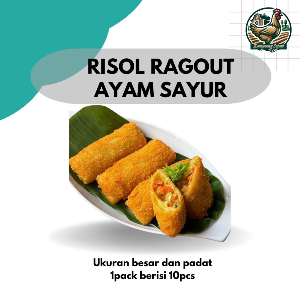 Risol Ragout Premium Ayam Sayur Isi 10 PCS Frozen Food Homemade Siap Goreng