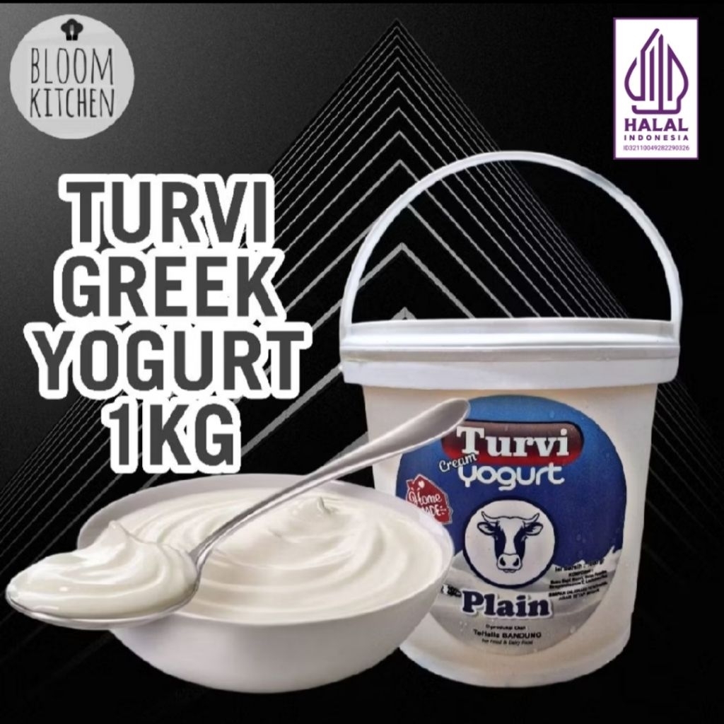 TURVI GREEK YOGURT 1KG PLAIN/NO SUGAR