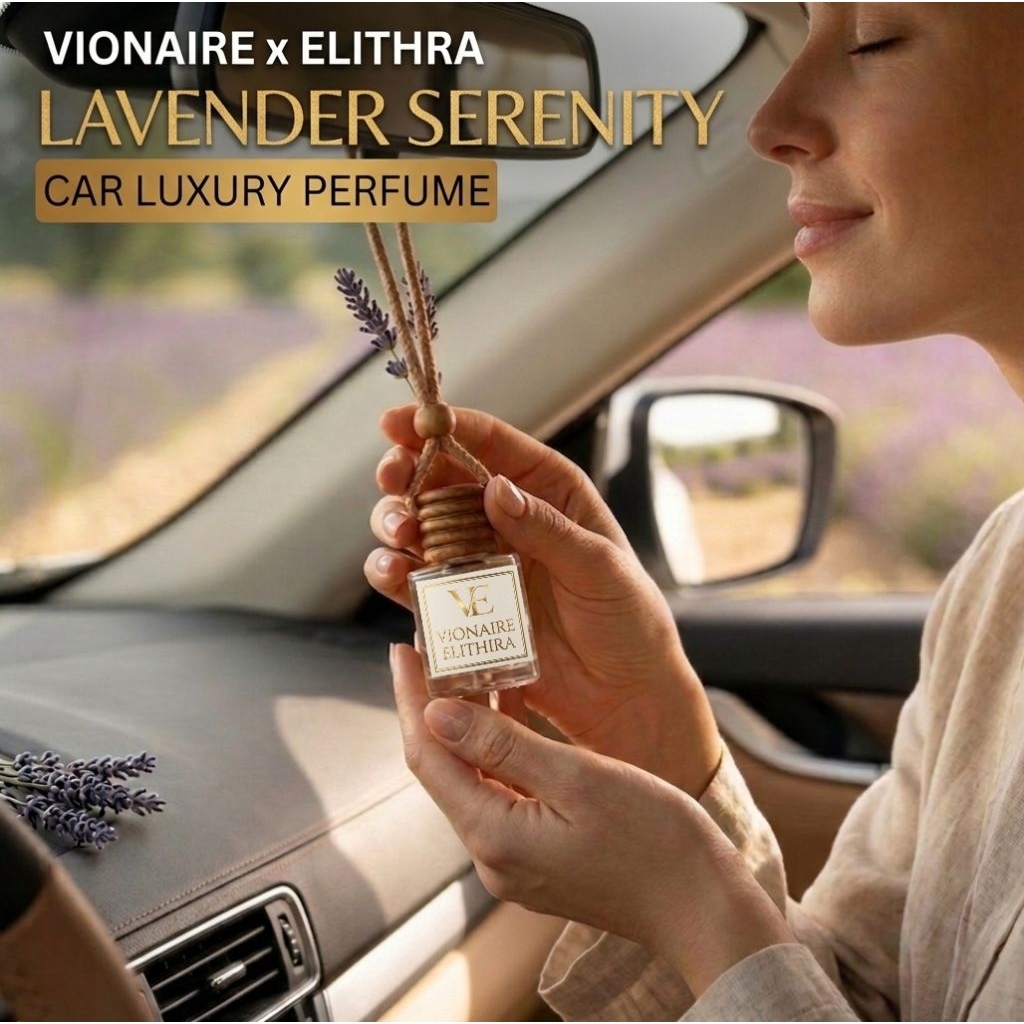 [Hecalos] Vionaire X Elithra Parfum Mobil Mewah Lavender, Kopi, Oud Anti Mual Tahan Lama - Pengharum