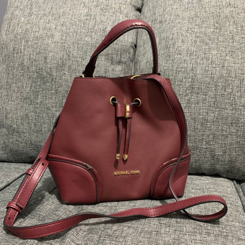 Preloved Tas Michael Kors Mercer Gallery Drawstring Bucket
