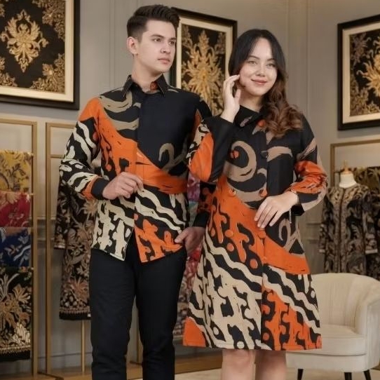 Batik Pasangan Batik Couple 121 Dengan Model Terbaru / Tunik Batik Lapis furing kain halus / Baju Sa