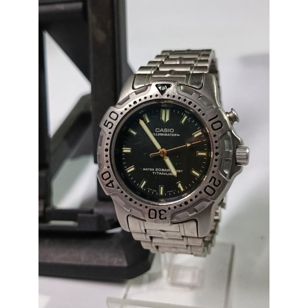 jp481 Jam tangan CASIO Diver MD808 full Titanium RARE Item