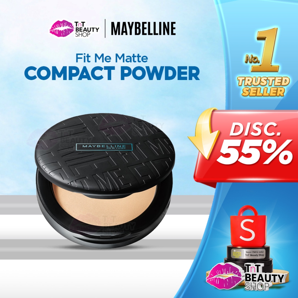 Maybelline Fit Me Matte + Poreless Compact Powder SPF 28PA+++ Bedak Padat | Tnt Beauty Shop