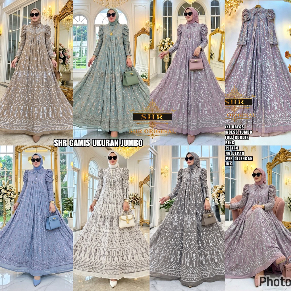 READY NEWWW REALPICT ORI SHR GAMIS BORDIR JUMBO PREMIUM HIGH QUALITY
