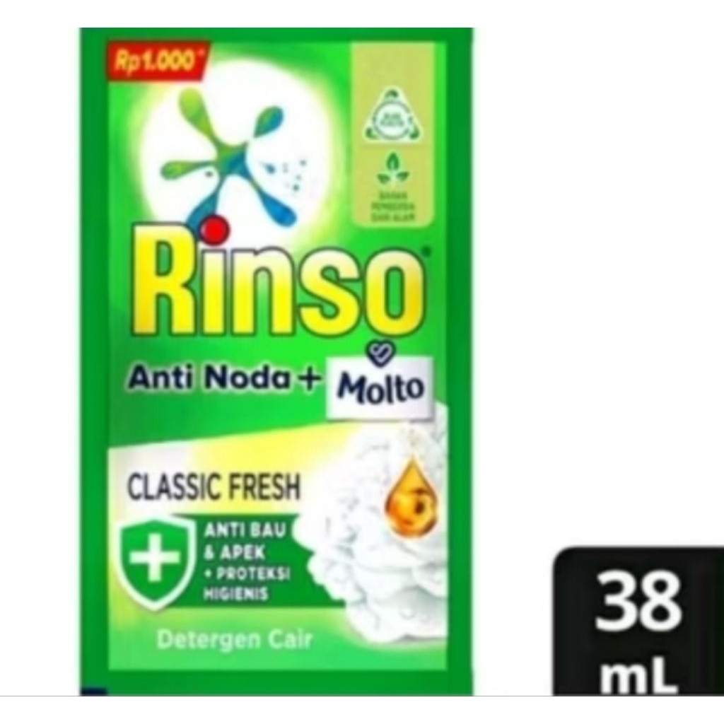 RINSO CAIR SACHET RENCENG 38 ML ISI 6 SACHET