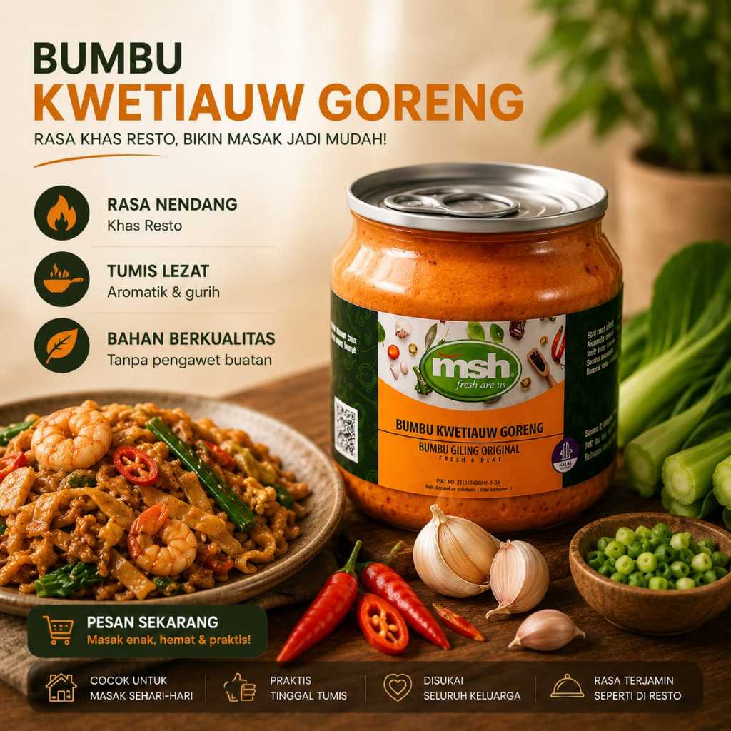 MSH Bumbu Kwetiauw Goreng 190 gr , Bumbu Kwetiauw Goreng Siap Masak , Bumbu Kwetiauw Tanpa Pengawet