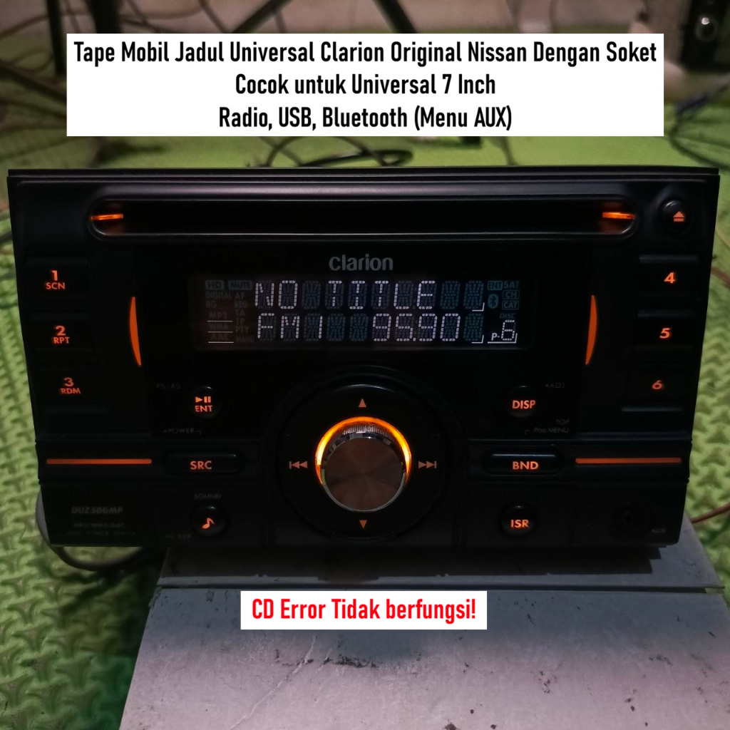 Tape Mobil Jadul Clarion Original Nissan | Head Unit Radio Mobil Clarion | Dengan Soket