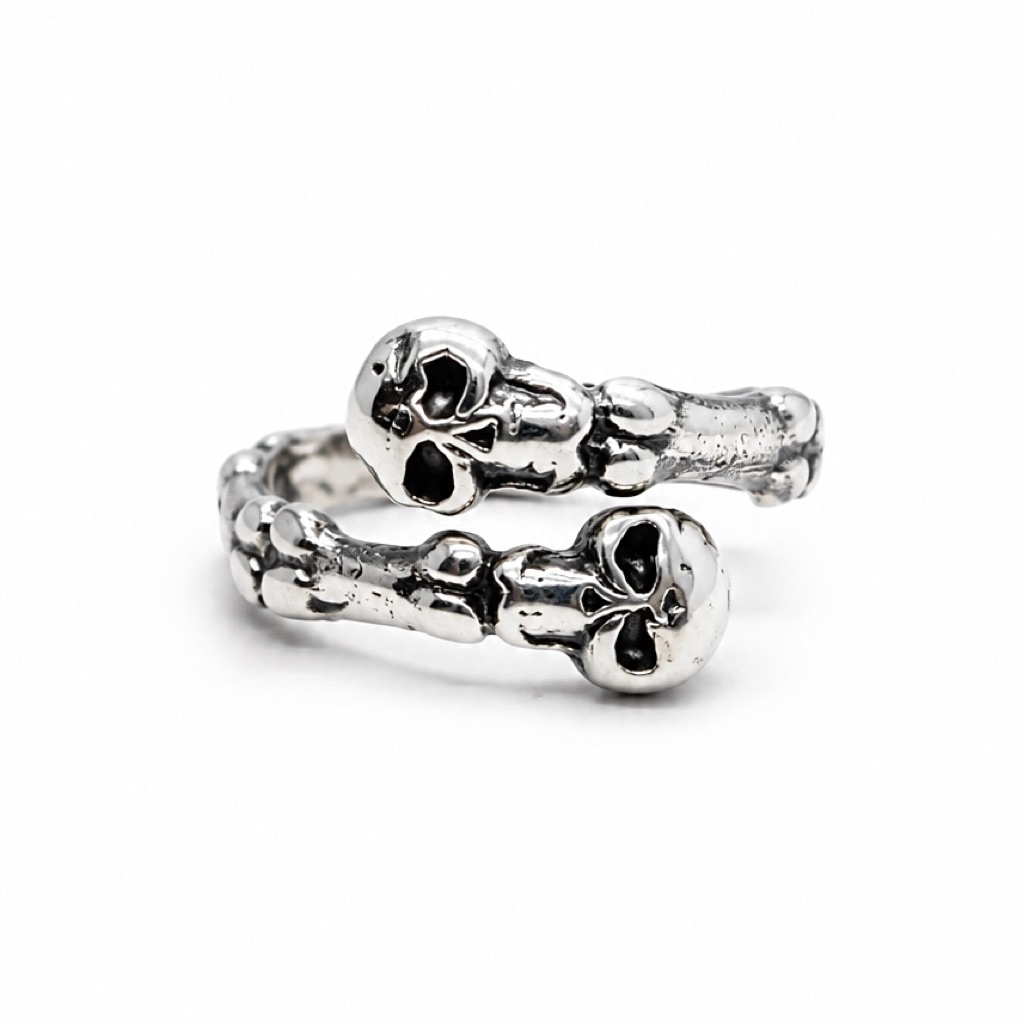 Cincin Perak Pria Model Tengkorak Kecil Sterling Silver 925 Adjustable