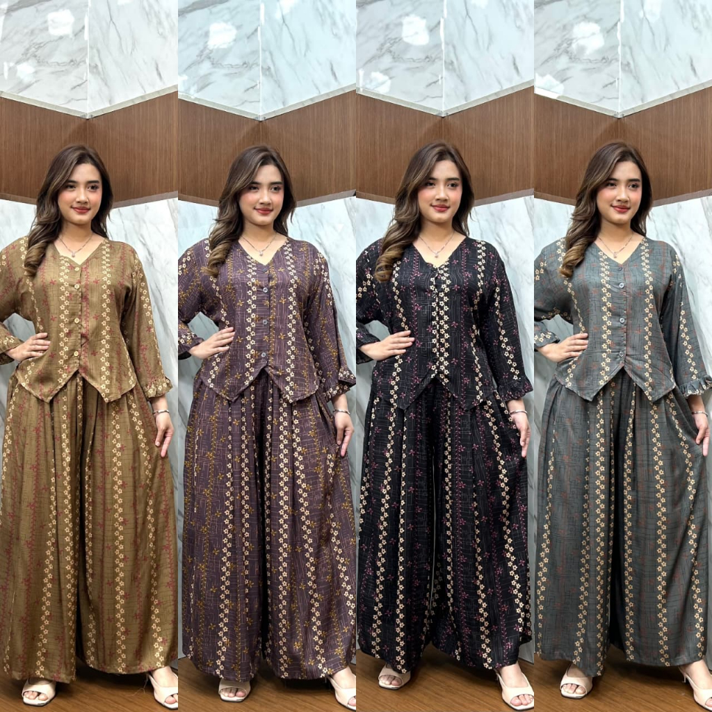 KANAYA ANDINI ONESET SETCEL JUMBO  BY HAWET DASTER SANTAI DASTER BAHAN RAYON PREMIUM TERLARIS