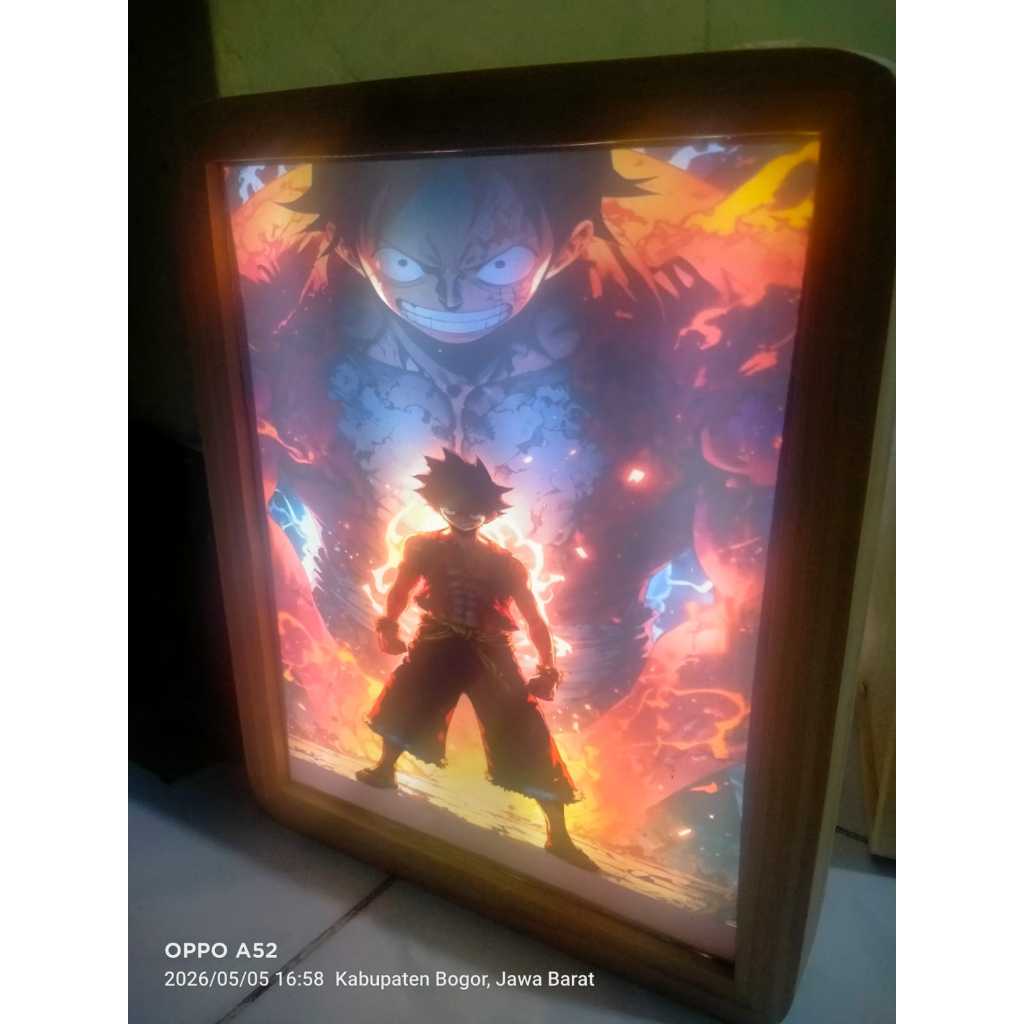light box 3D/ligtingart/ Bingkai Kayu Aesthetic Ukuran A4