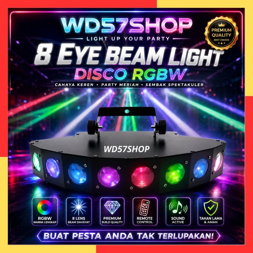 Lampu Sorot Tembak LED Beam Lighting Disco DJ Party Panggung RGBW DMX512 Sensor Suara Musik
