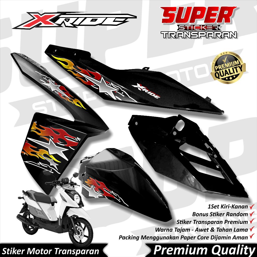 Stiker Transparan X Ride 115 Anti Luntur keren Striping Xride Striping Yamaha Xride 115 STARFLAME