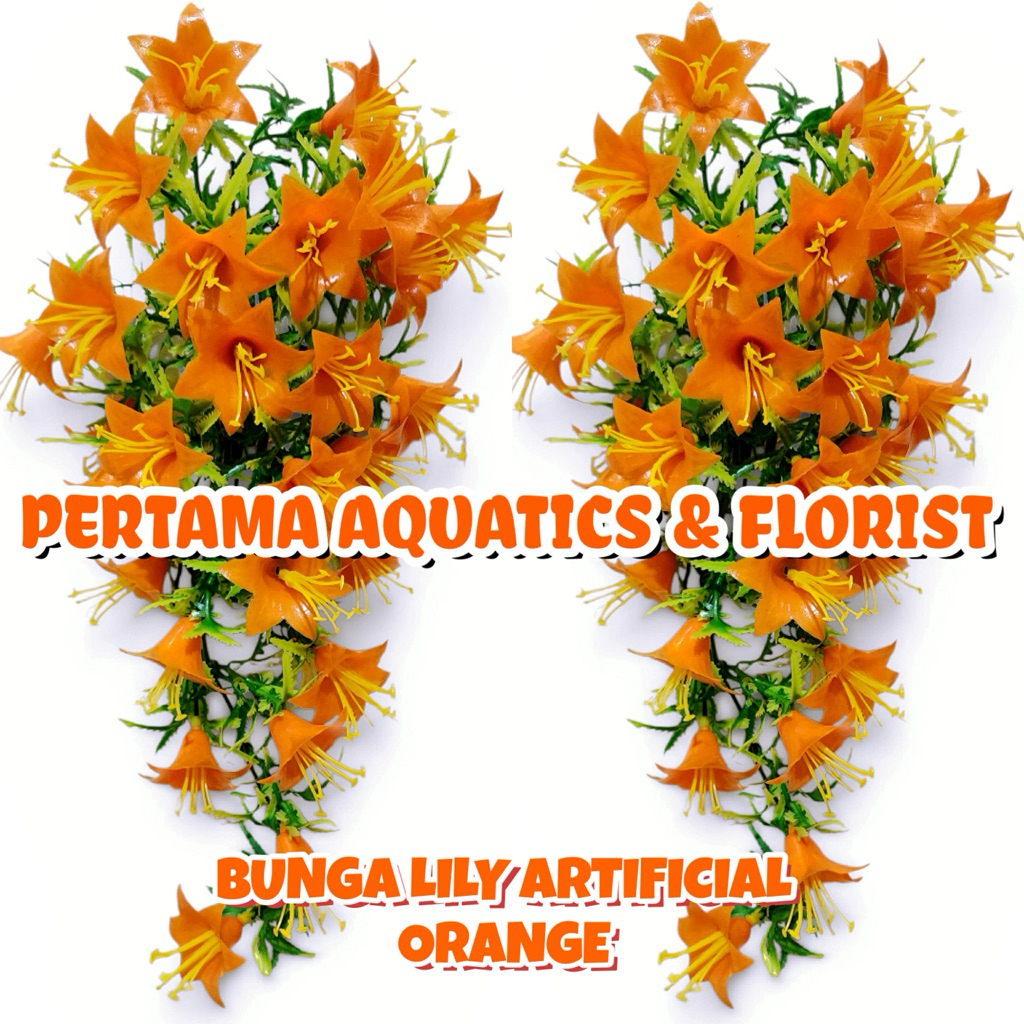 C5 BUNGA JUNTAI LILY ARTIFICIAL (TANPA BREKET)/ Juntai Bunga Dekorasi/ Juntai Bunga Daun Dekorasi/ H
