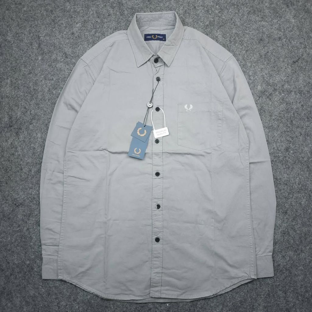 Kemeja Kantoran Pria Lengan Panjang Abu Fred Perry FPA0031