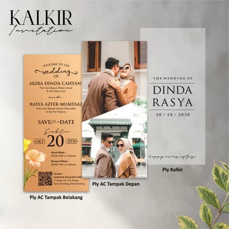Cetak Undangan Pernikahan Aesthetic Free Foto Kalkir Custom Premium