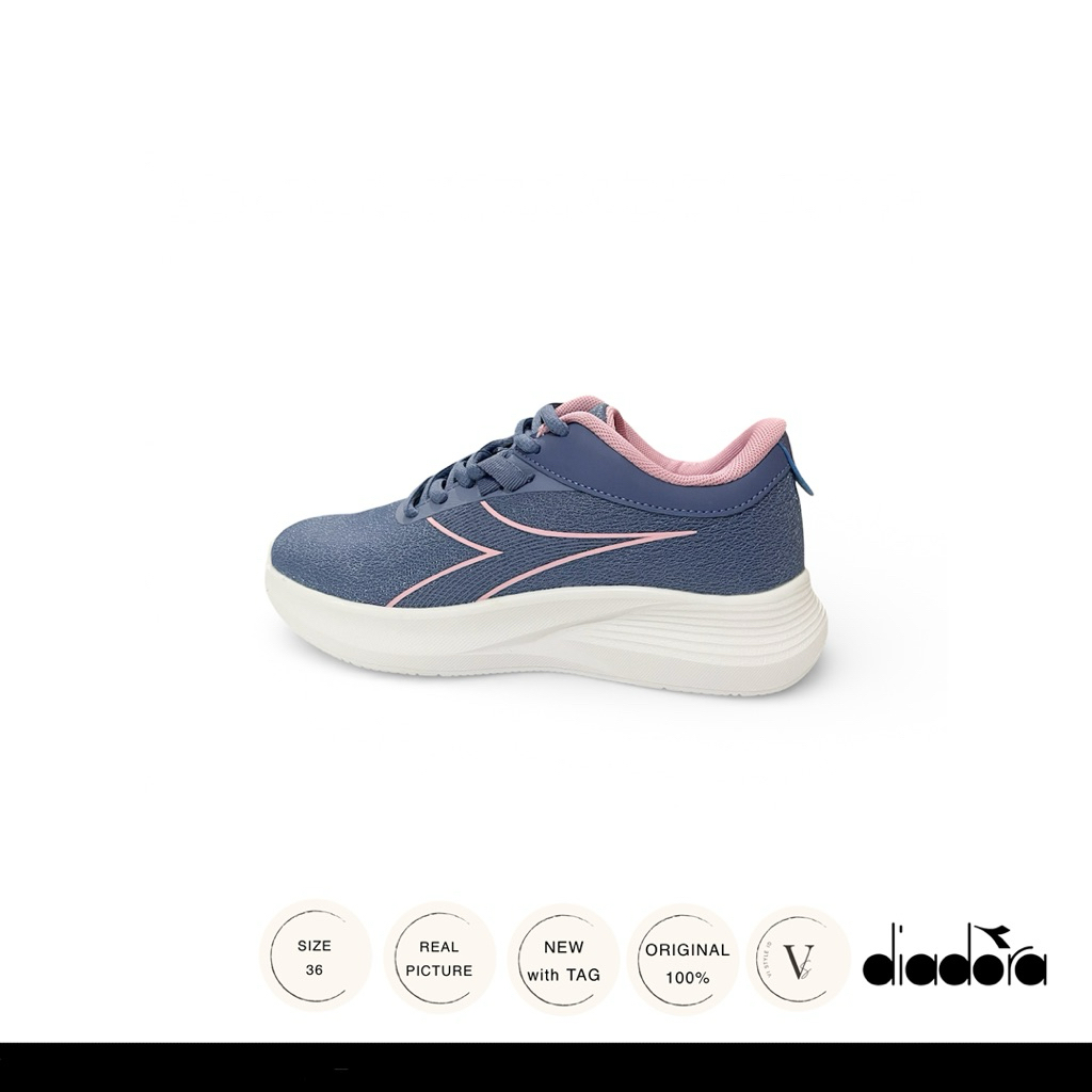 Diadora Shoes Olahraga Sepatu Wanita Biru Ungu Sepatu Olahraga Sepatu Diadora Original 100%