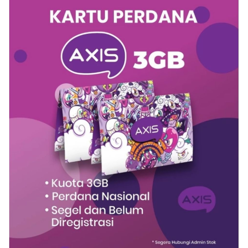 Kartu Perdana AXIS 3GB Nasional * fresh & Segel