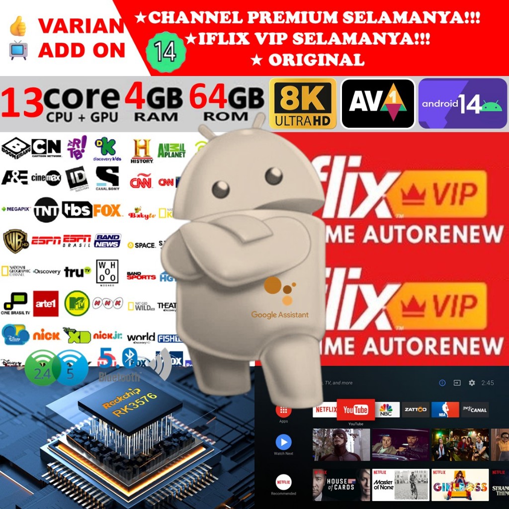 Smart TV Box Android 14 EVPAD 10P 6S 6P 5S SVICLOUD TANIX MXQ Q3 X3 X9 X96 K9 H96 MAX X96Q M96 K9 G9