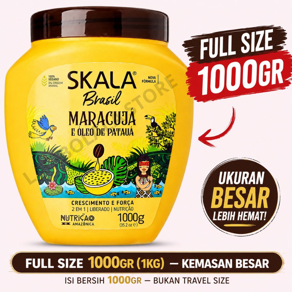 [FULL SIZE 1KG] SKALA Brasil Maracujá  – Masker Rambut Keriting Deep Conditioning | SKALA Curly Hair