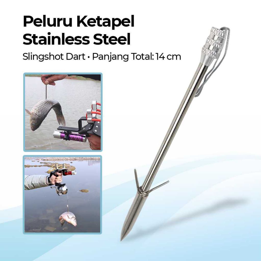 (LARIS) Peluru Ketapel ikan Stainless Steel Slingshot Catapult Dart