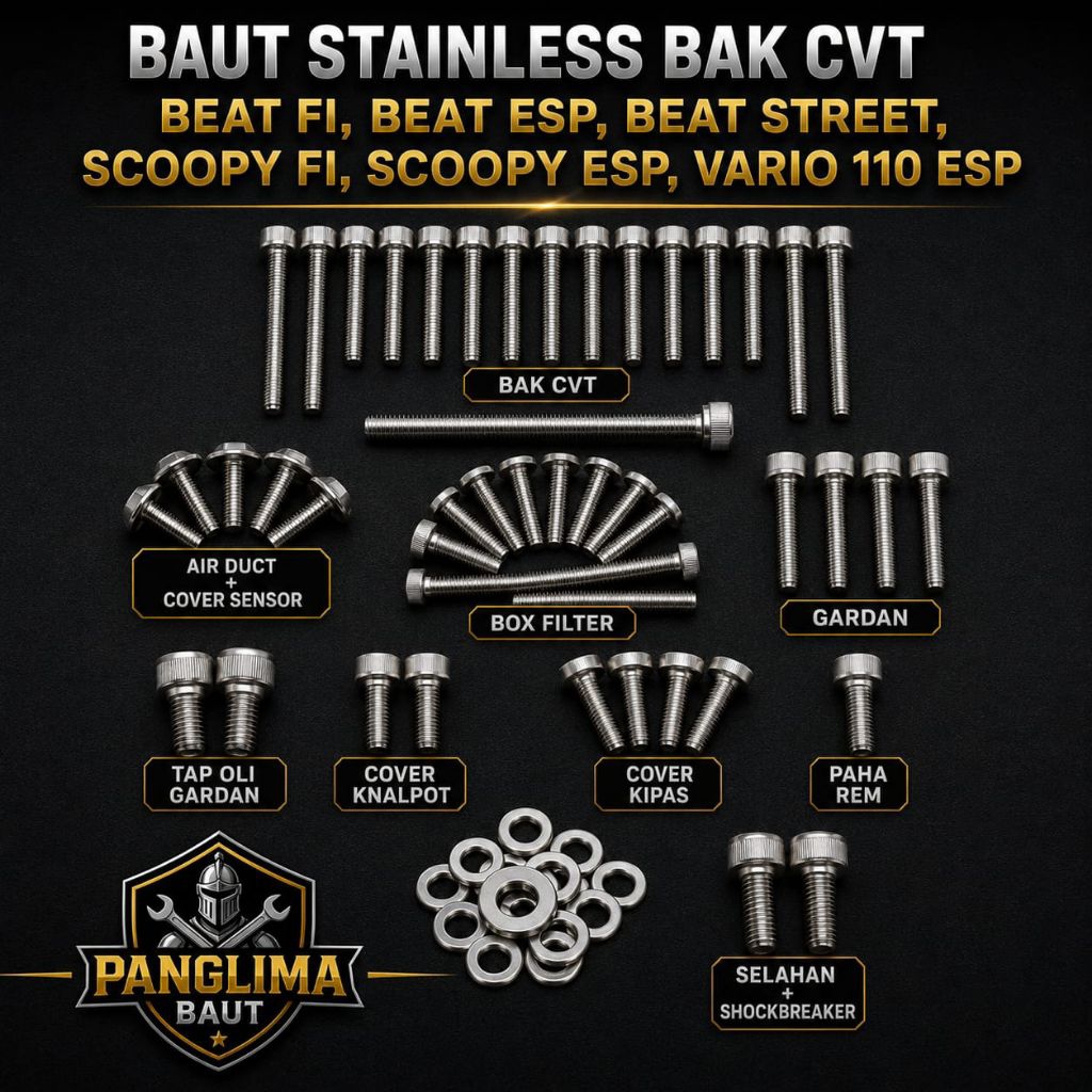 Baut Bak CVT Beat FI Beat Esp Beat Street Vario 110 Esp Scoopy Esp Donat Baut Stainless