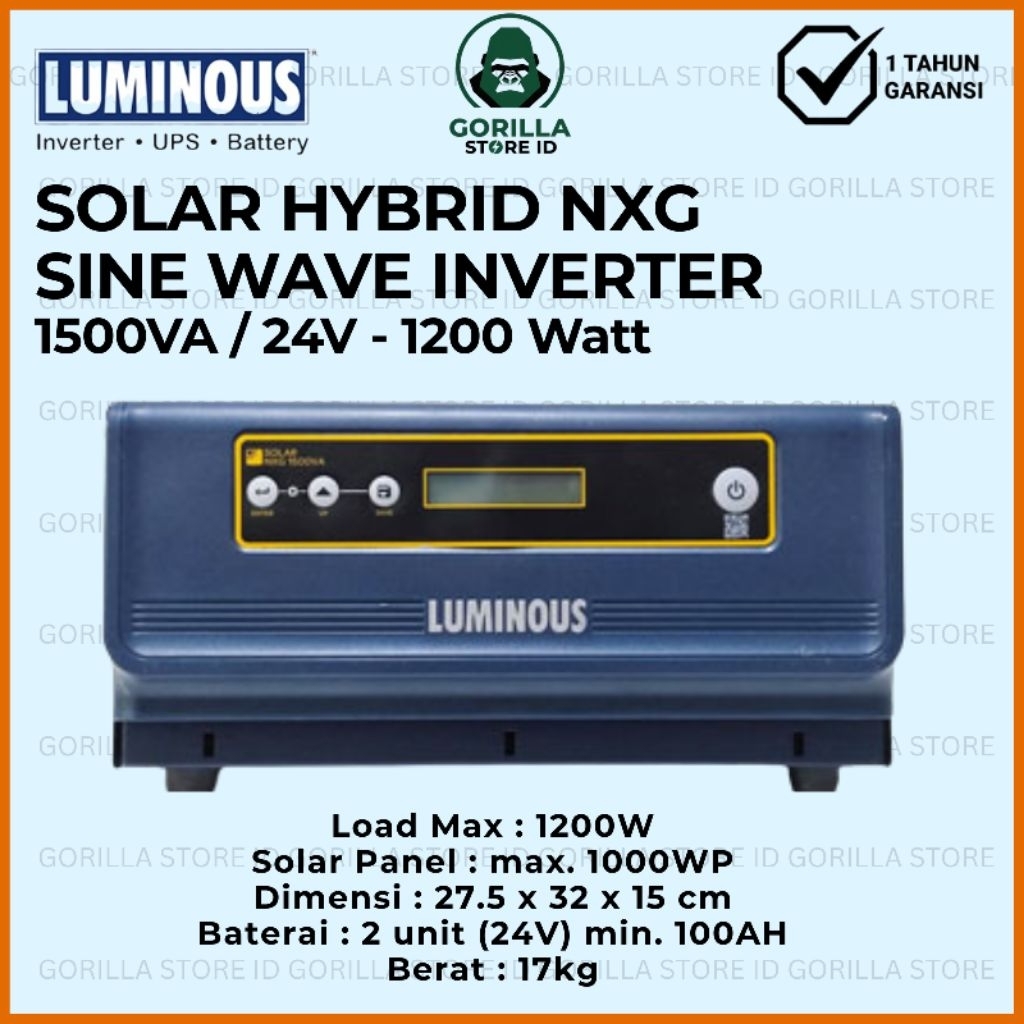 INVERTER LUMINOUS SOLAR HYBRID HOME INVERTER SINE WAVE 1500VA 24V