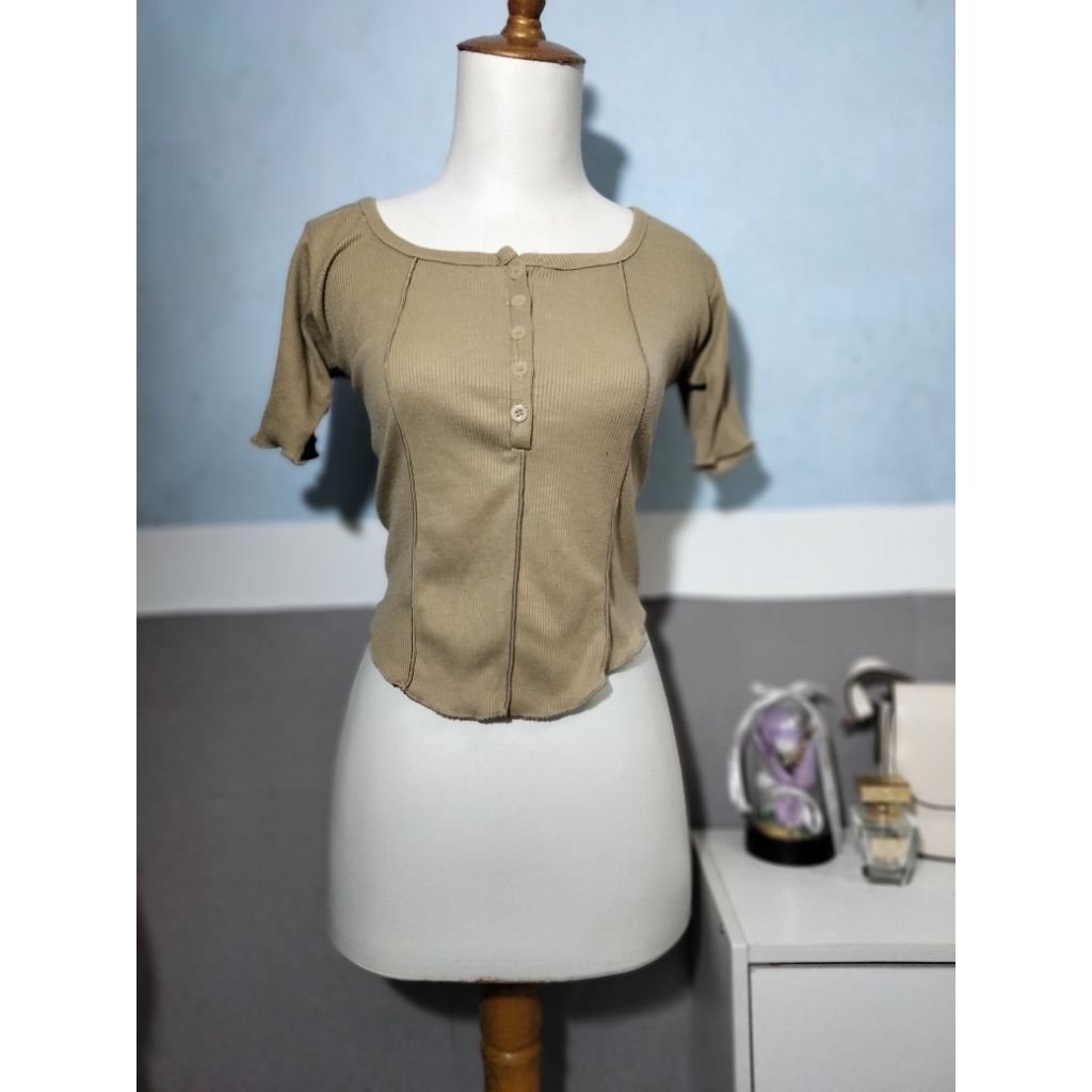 Atasan kaos pendek Croptop PL