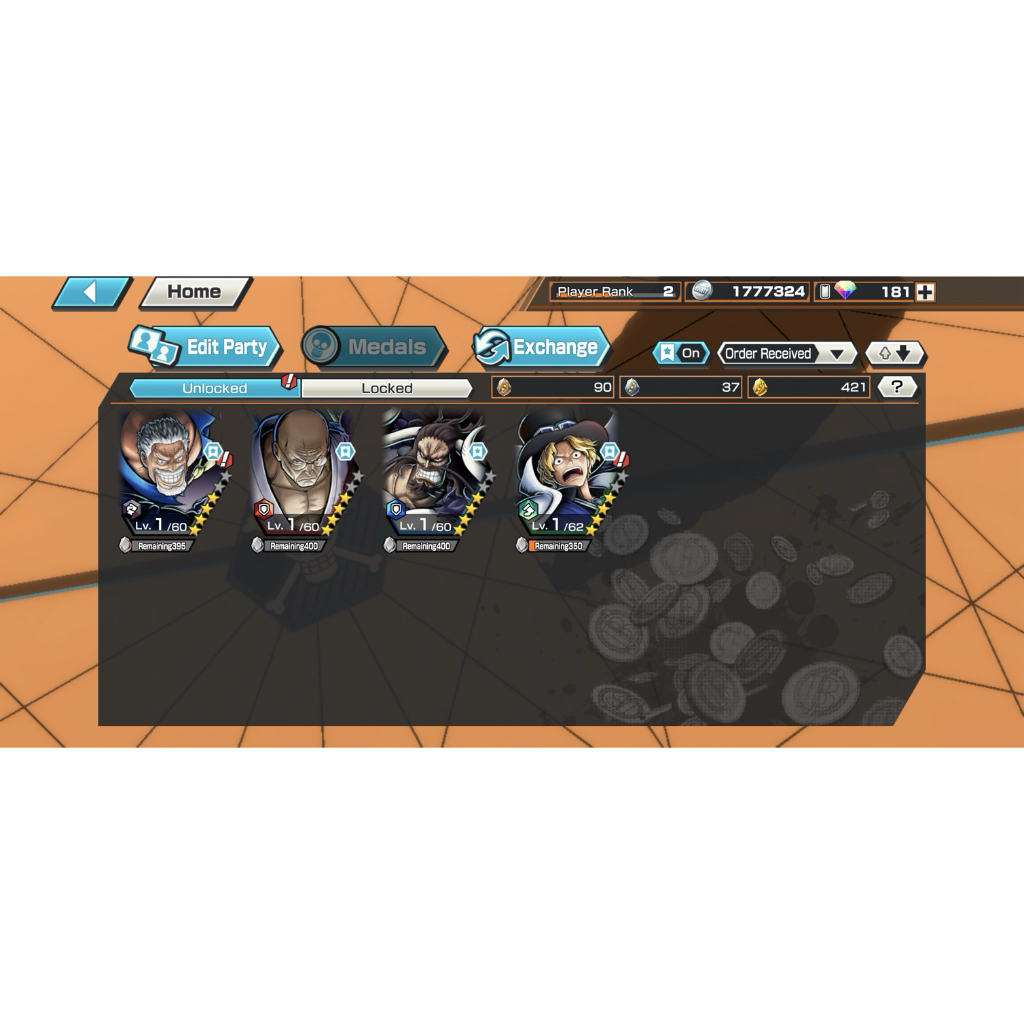 Akun One Piece Bounty Rush 4 EX