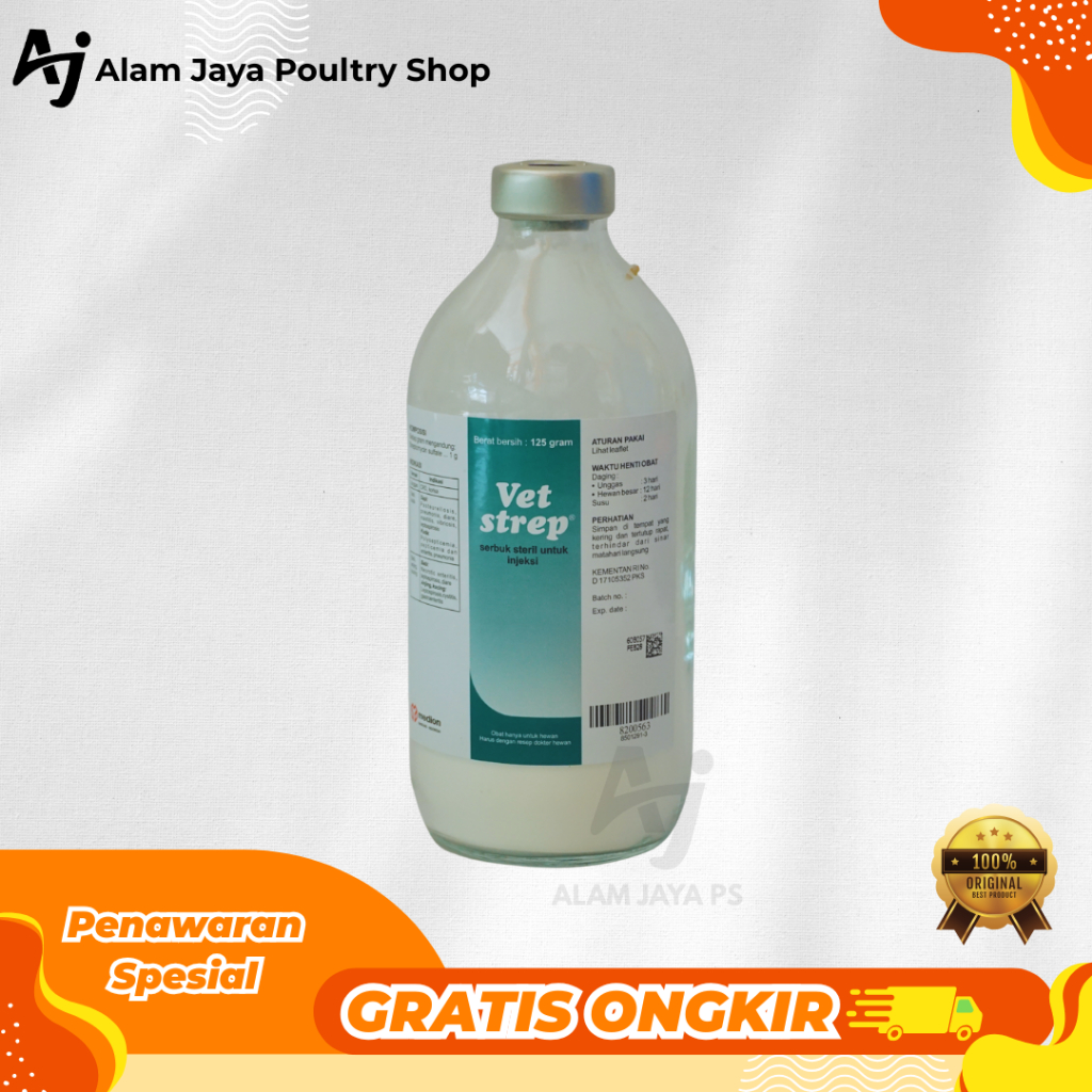Vet Strep MEDION – Obat Ayam & Unggas – Antibiotik untuk CRD Snot dan Infeksi
