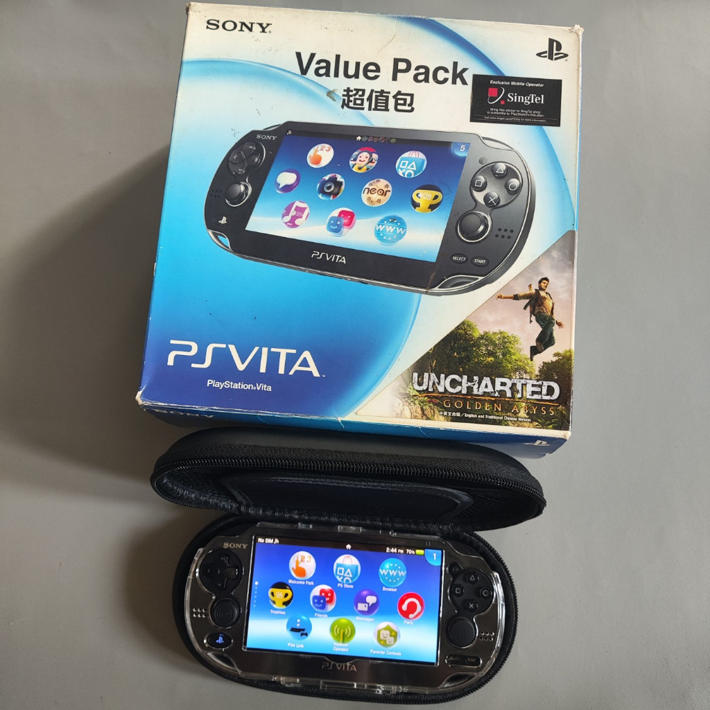 PS VITA/PSVITA FAT PCH-1106 CFW (4+64GB)(Crystal Black) Game Console PlayStation Handheld second ful