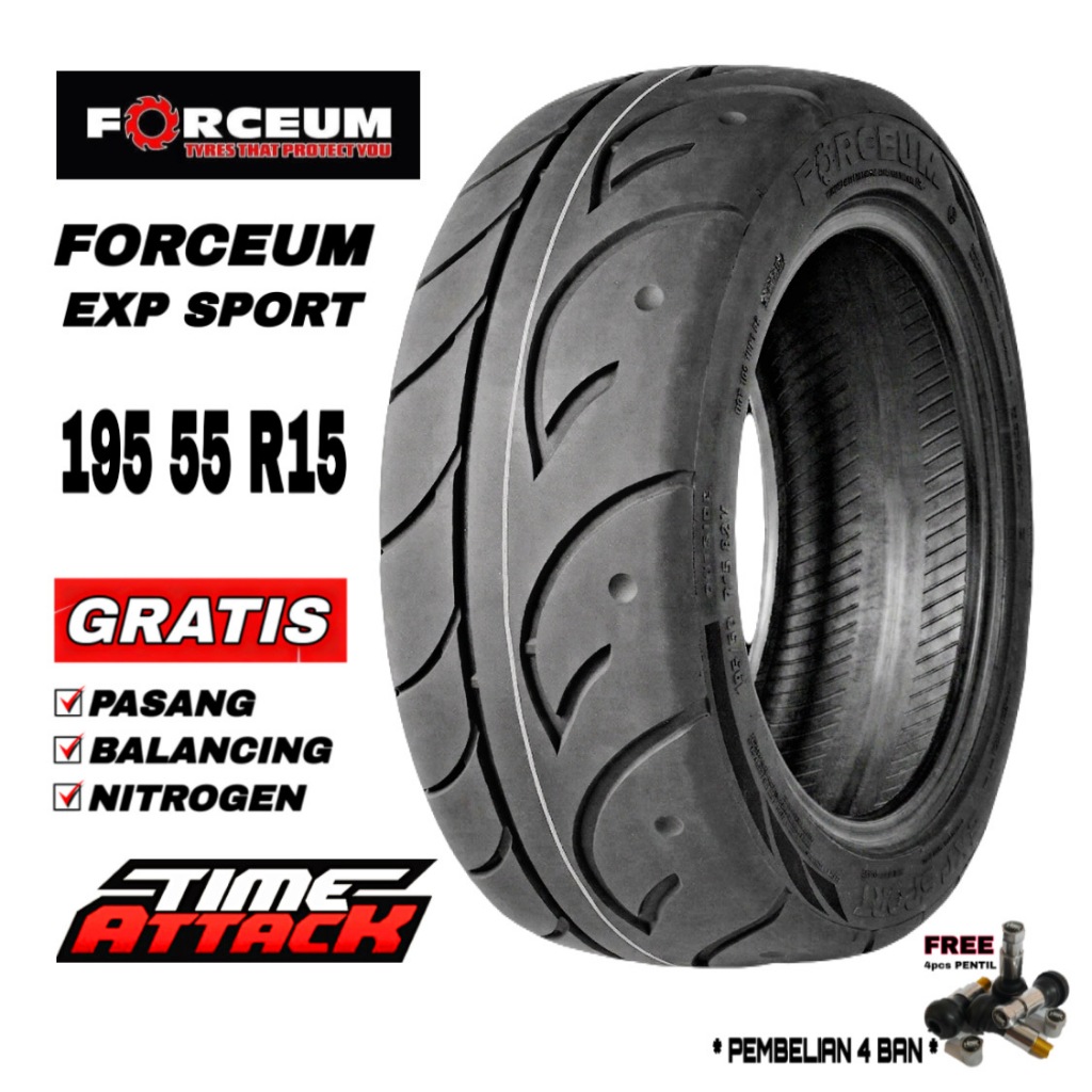 BAN MOBIL MERK FORCEUM EXP SPORT UKURAN 195 55 R15 BAN RING 15 SOFT COMPOUND