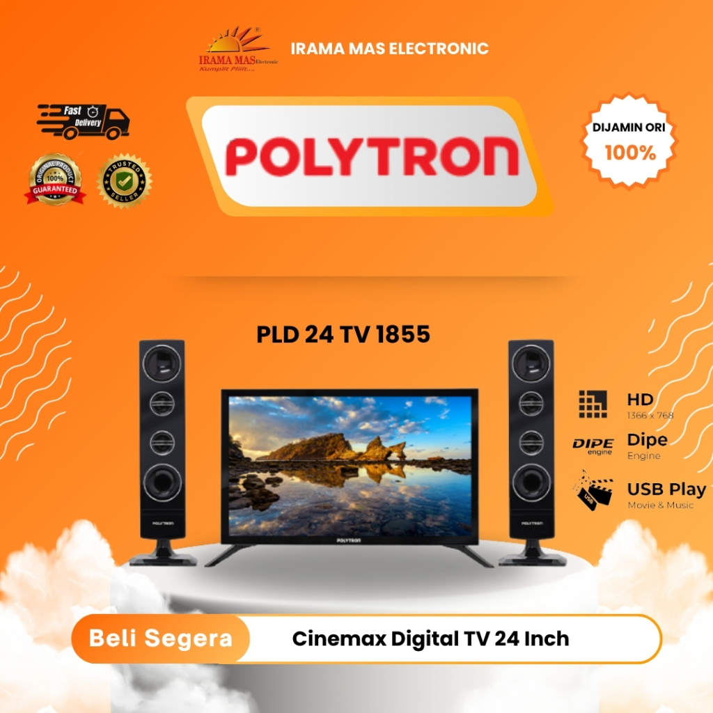 LED POLYTRON PLD 24TV1855 Cinemax Digital TV 24 Inch