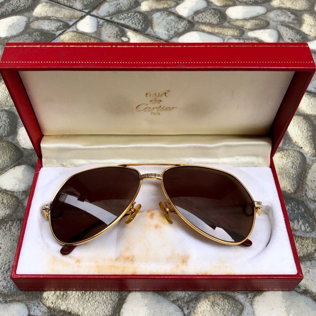Vintage Cartier Aviator Sunglasses Vendome Santos