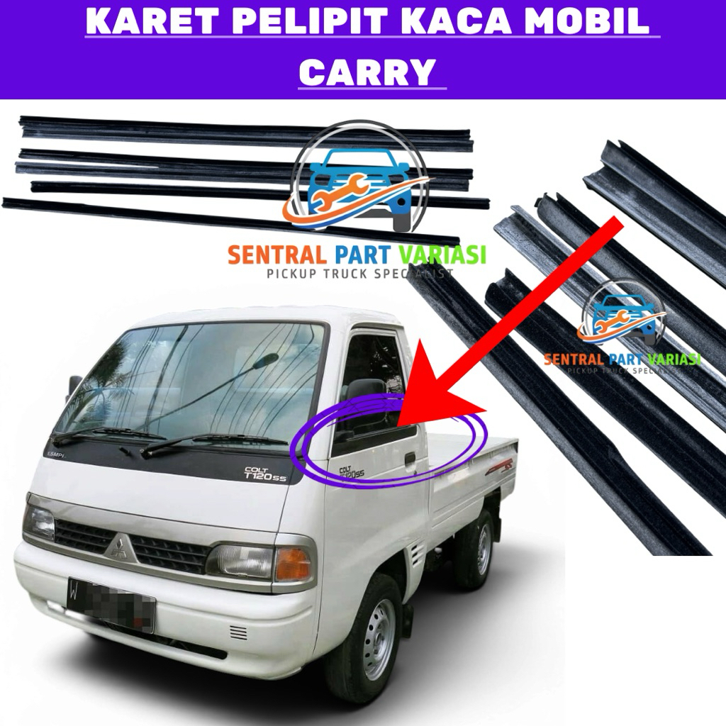 KARET PELIPIT KACA MOBIL SUZUKI CARRY / KARET KACA PINTU MOBIL SUZUKI CARRY / KARET MOULDING MOULDIN