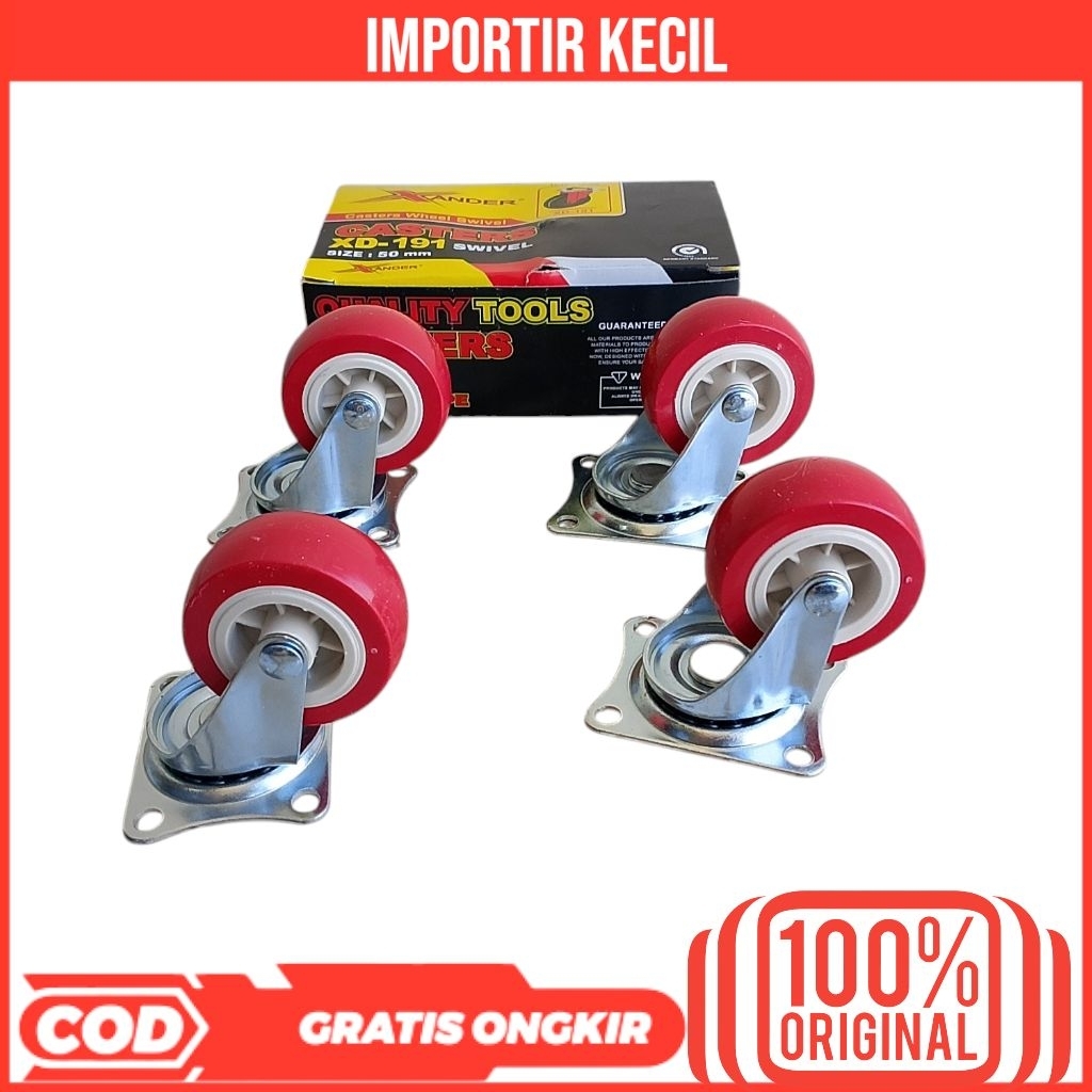 RODA ETALASE 2 INCH HIDUP RODA TROLLY HEAVTY DUTY TOT SET 4PCS