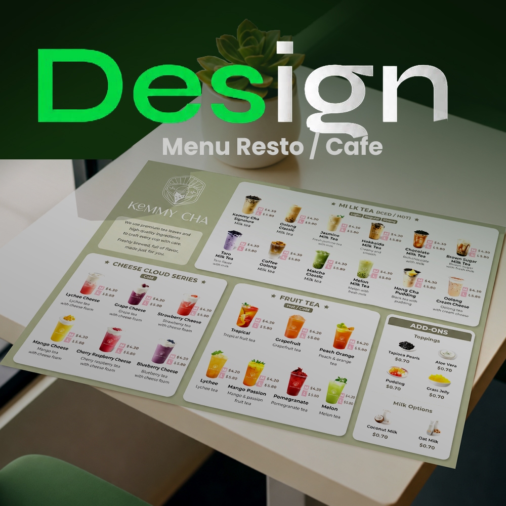 Jasa Desain Menu | Daftar Menu | Makanan | Minuman | coffeeshop
