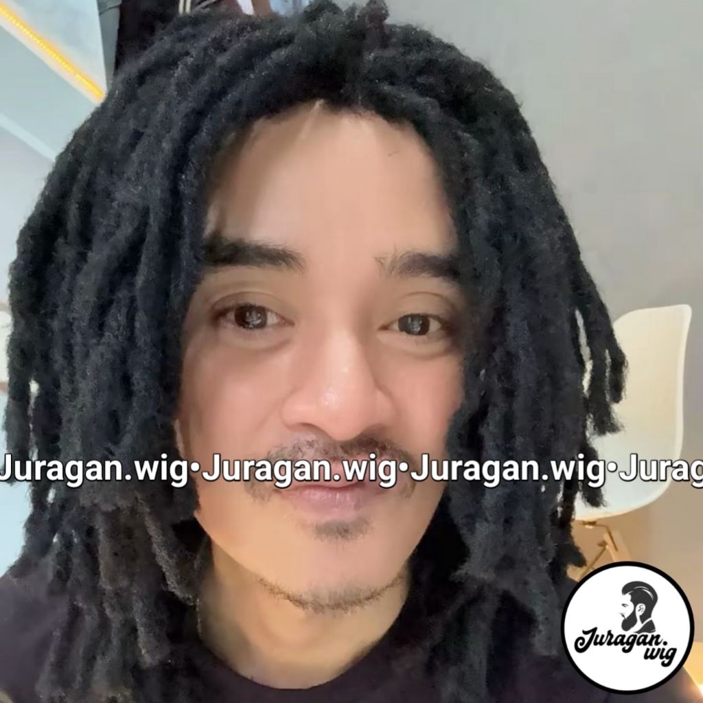Wig Rambut Gimbal Pendek Warna Hitam