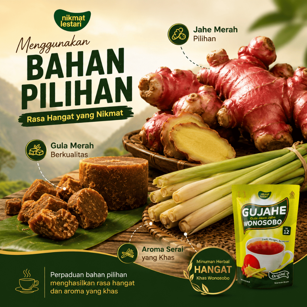 GUJAHE Wonosobo – Gula Jawa Jahe Herbal Tradisional | Minuman Hangat