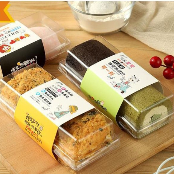 10pcs Tray Mika Kue / Kotak Mika Bolgul Slice Cake Tray Mochi