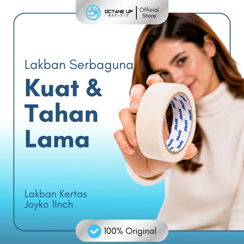 Lakban Kertas Joyko 1 Inch Masking Tape 24mm x 20meter Premium Octane Up