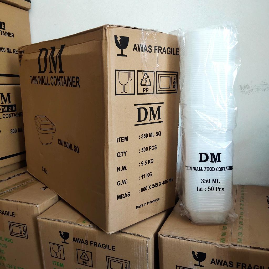 THINWALL DM SQUARE 350 ML SQ - PERSEGI TINGGI 350ML SQ - 500 SET / KARDUS