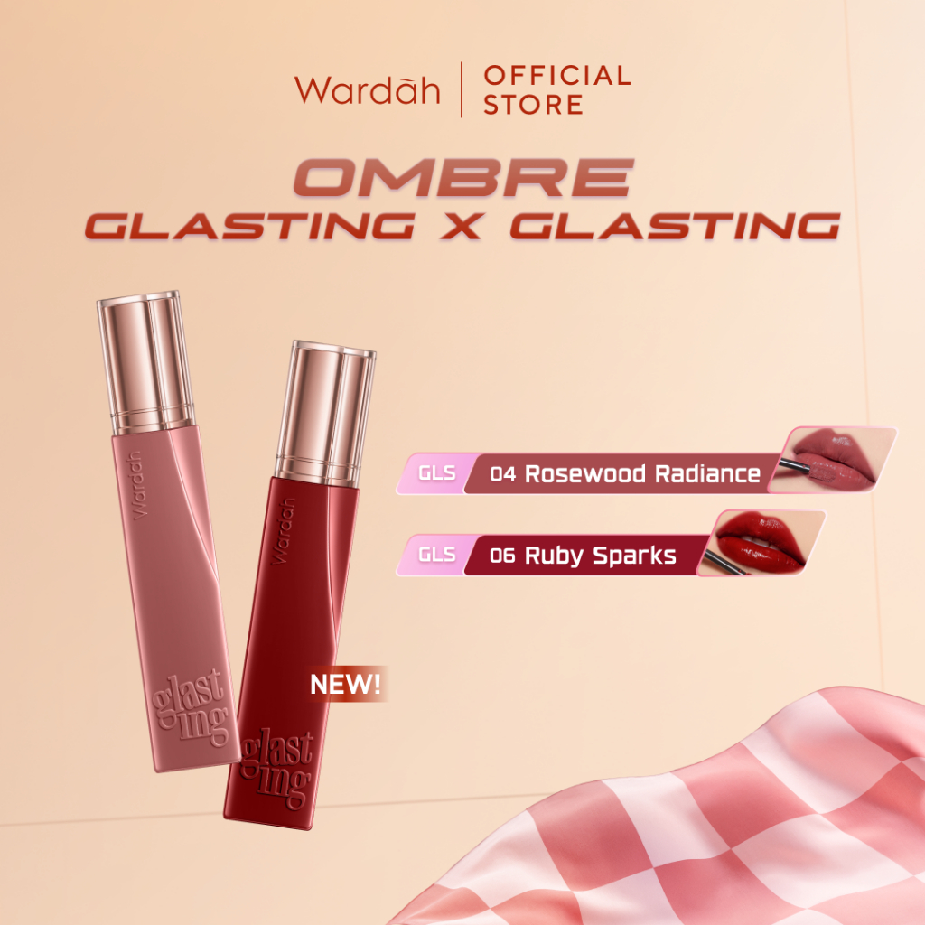 WARDAH Ombre Glasting Liquid Lip + Matte Lip Cream -Lip-Stain-Lipgloss-Lipstik-Lip Matte-Lipcream-Li