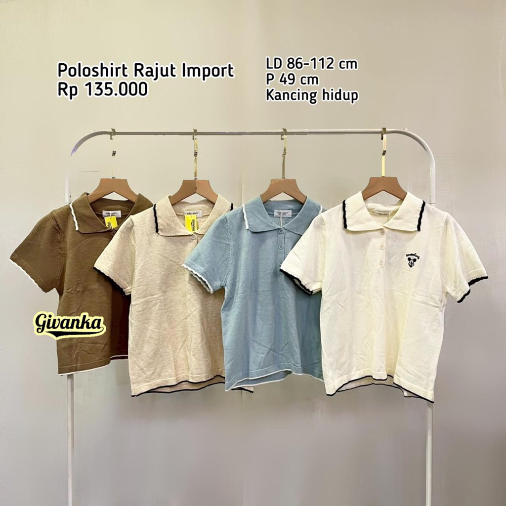 POLOSHIRT RAJUT // POLOSHIRT RAJUT IMPORT // BLOUSE RAJUT IMPORT // BLOUSE RAJUT CROP // ATASAN WANI