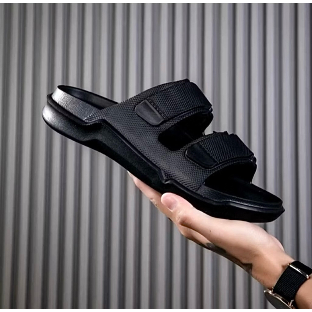 HENGRUN-IRSOE 8016//Sandal Casual/ Sandal Slop pria/Sandal Slop Karet Hitam
