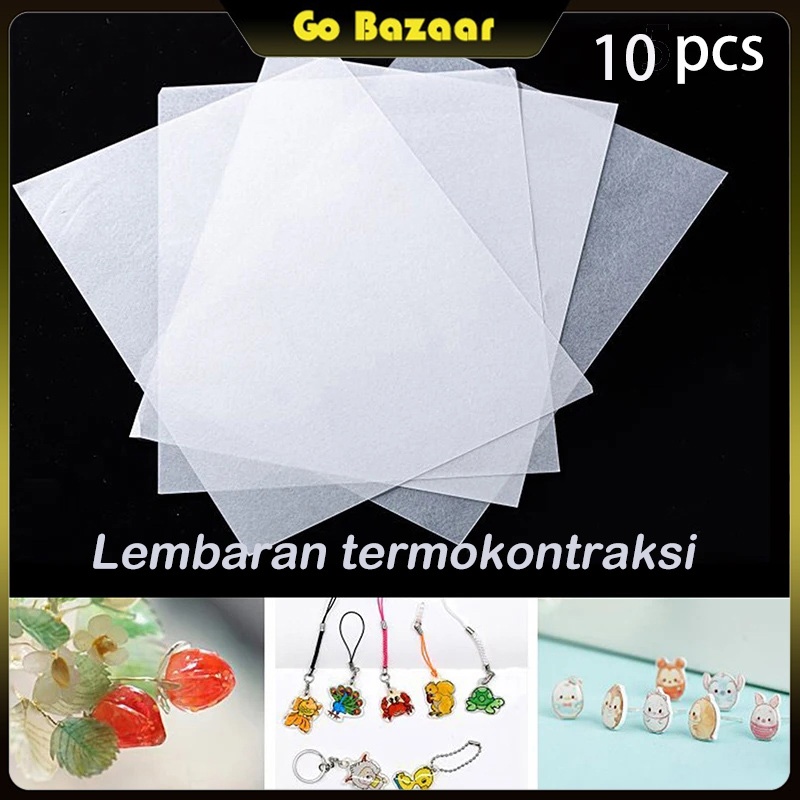 Kertas Shrink Plastic Printable 10pcs DIY Shrinky Dink Heat Shrink Sheet
