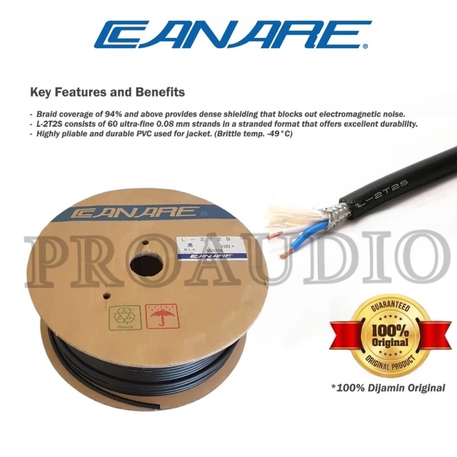 Kabel Microphone Canare Made In Japan L-2t2s Original / L 2T2S  / Canare Original Permeter | - Per M